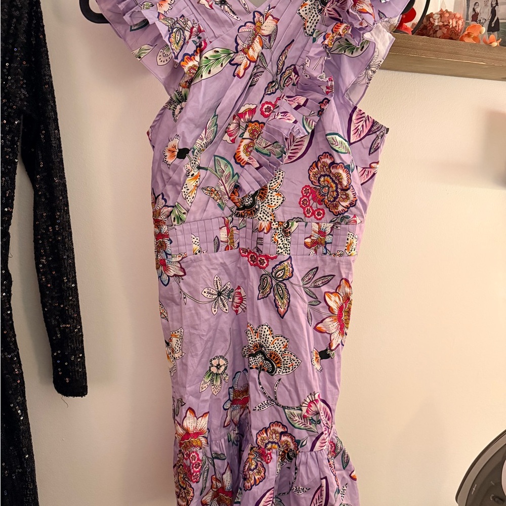 Karen Millen Purple and White Floral Dress - Picture 5 of 9